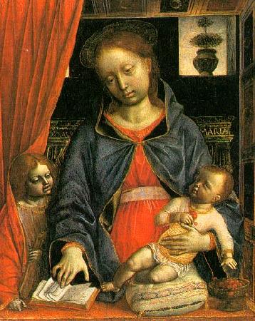 Vincenzo Foppa Madonna and Child with an Angel  k Norge oil painting art